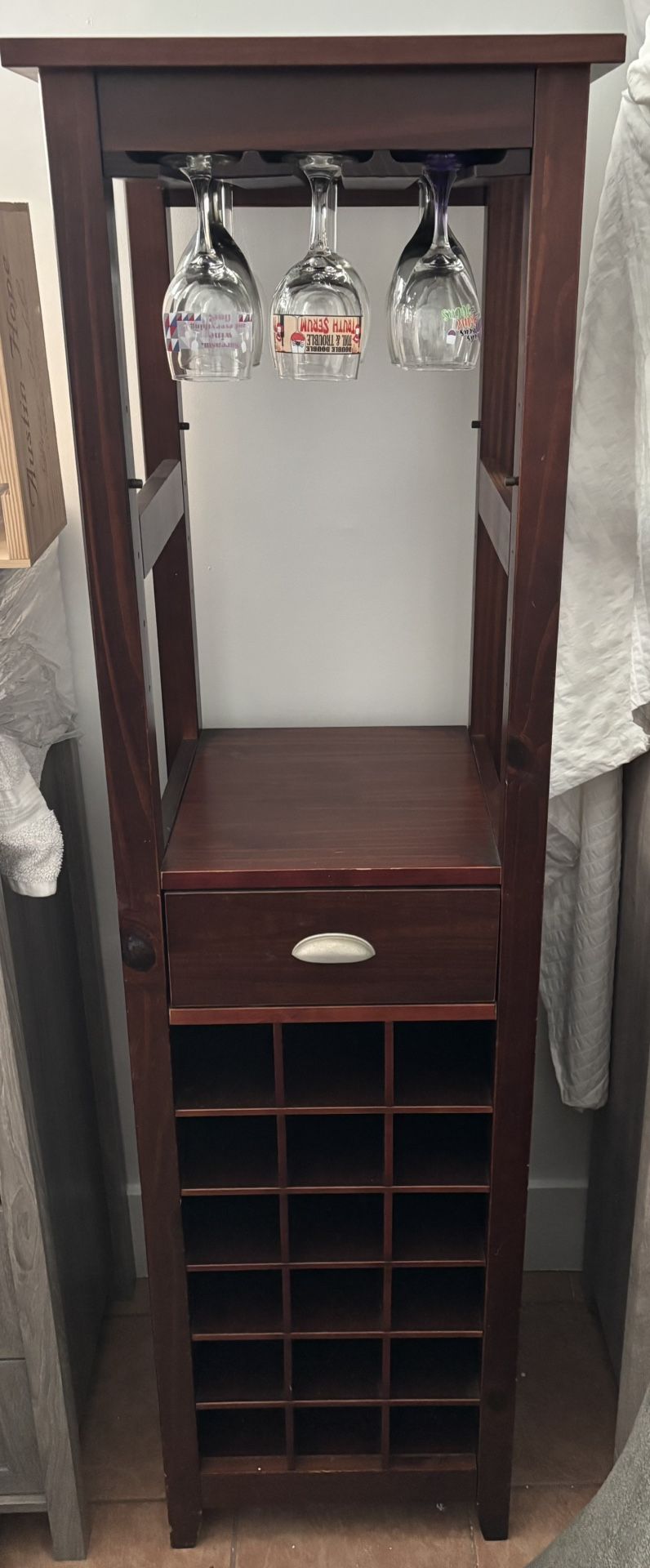 Wine Rack With Wine Glasses