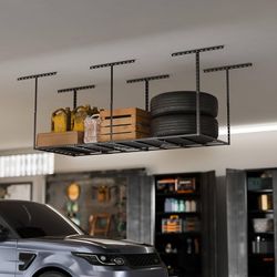 3x6 Garage Storage Overhead Rack Organization, Adjustable Ceiling Mounted Storage Racks, 750LBS Weight Capacity, 22"-40" Ceiling Dropdown, B