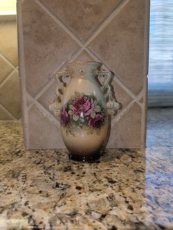 Art Nouveau Austrian Pottery Hand Painted Vase from the late 1800s