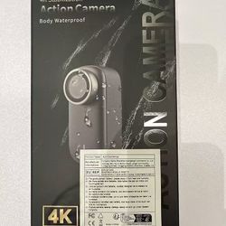 WiFi Action Camera 4K Waterproof Mini Action Cam 150° Small WiFi Sport Action Camera, Bicycle Motorcycle Helmet Camera with 1.3 Inch Display and Magne