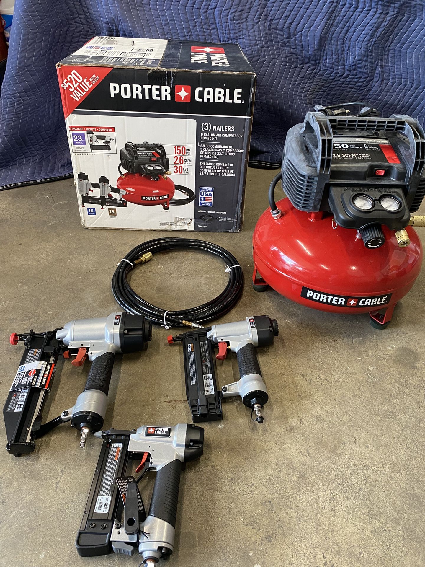 Porter Cable - 3 Nailers & 6 Gallon Air Compressor Combo Kit
