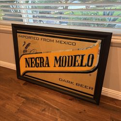 Negra Modelo Beer Framed Mirror Bar Sign