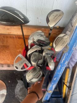 golf bag and golf clubs
