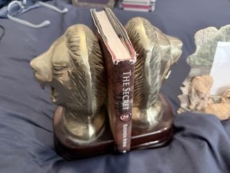 Lion Book Ends Solid B Ass With Sculpted Lions Pictur Frame
