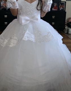 Baptism ,wedding ,flower girl ,first communion dress with bottom crinoline