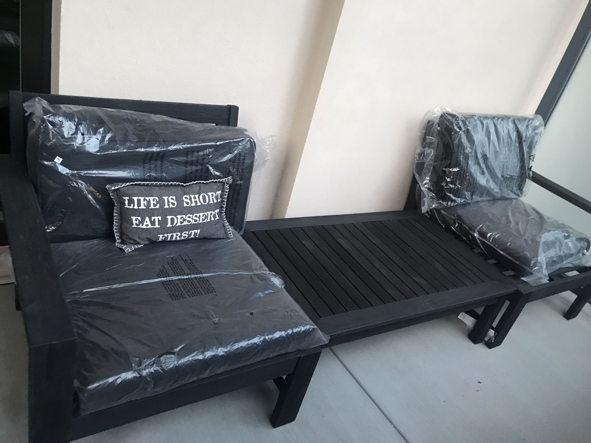 Black Outdoor Furniture Set