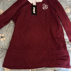 Nwt Prince Polo Shirt Men’s L Brown Long Sleeve Tennis Logo Collared Cotton