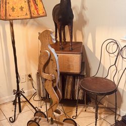 Fantastic Antique Vintage Folk Art 1940s/50s Handmade Large Pull Walking Man Video! Arms Legs Move!