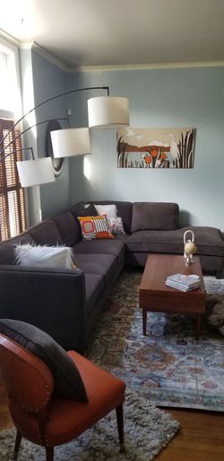 Dark Gray Sectional L Couch