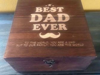 New Best Dad Ever Whiskey Box, Glass Set. Great Gift! Fathers Day!