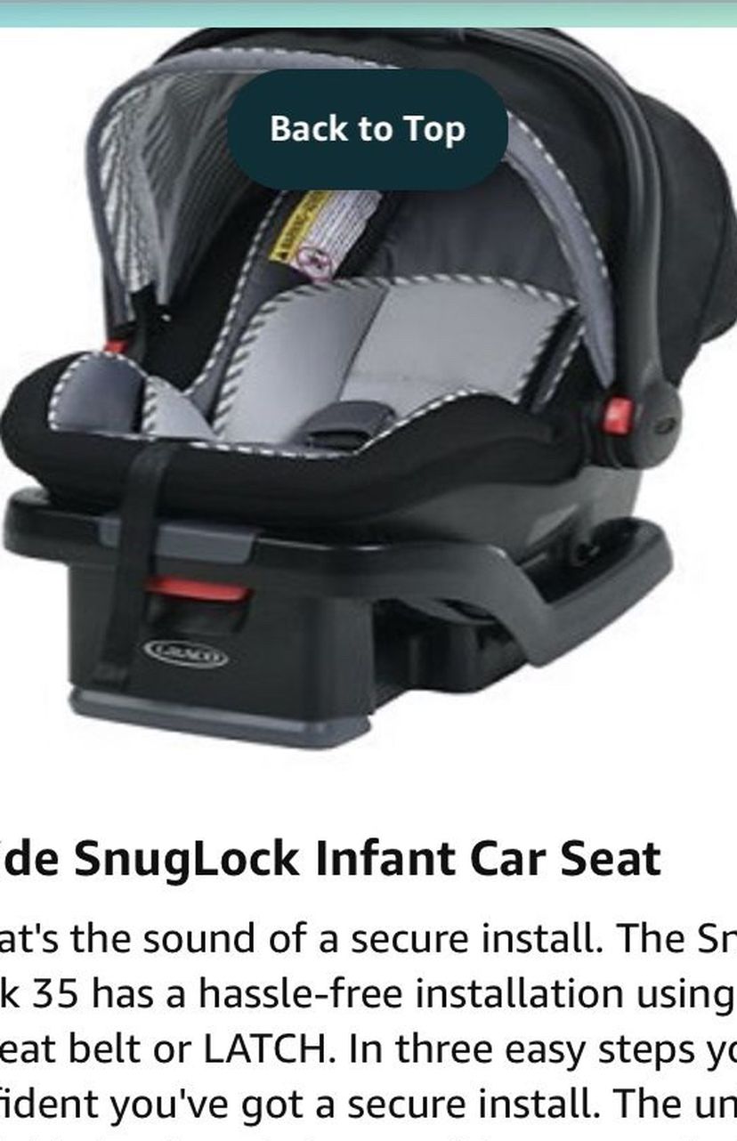 Graco Infant Car Seat, car seat base and stroller