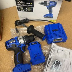 Kobalt 0672823 24v Max Brushless Compact Drill Driver Kit Cordless New in Box