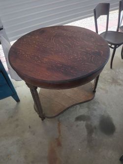Vintage round solid wood table