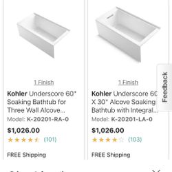 New Kohler Bathtub