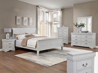 White Sleigh Bedroom Set - buy now pay later