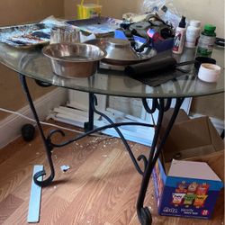 All Glass Table Metal Legs