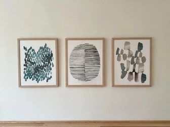 Set of 3 Framed Abstract Art Prints — $90 for all 3