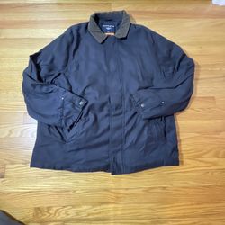 VTG Dockers Men Size XL Stain Defender Lined Zipper Jacket Bomber Pockets Black