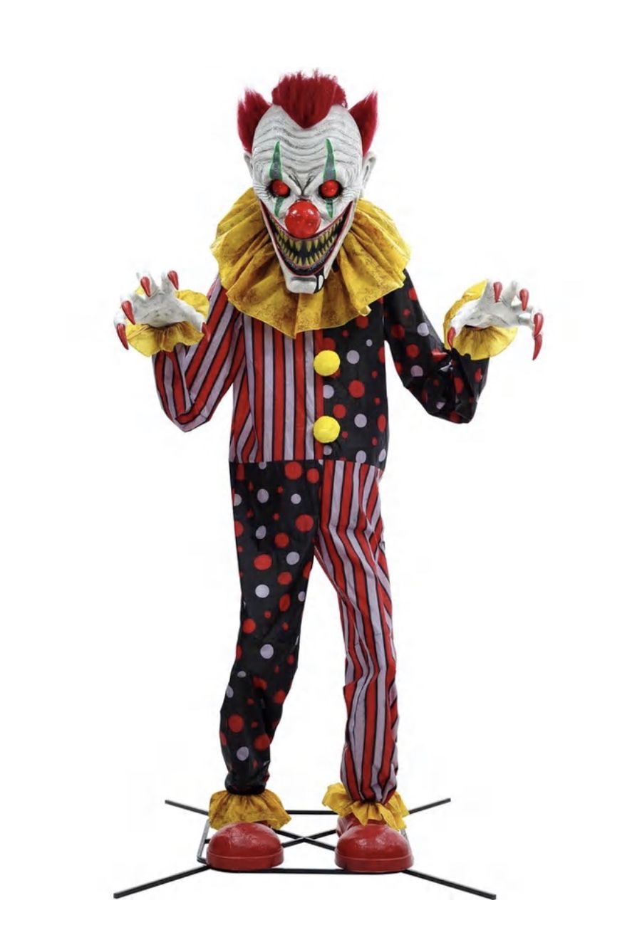 Animatronic LightUp Talking Cackles the Clown, 12ft Halloween