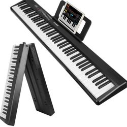 88 Keys Electronic Piano Keyboard Folding Piano Keyboard Rechargeable Full Size Semi Weighted Piano