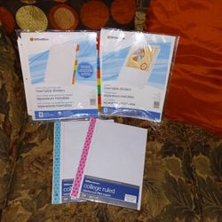 Reinforced College Paper And Dividers. All For $12