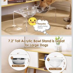 Acrylic Elevated Dog Cat Bowls Pet Feeder