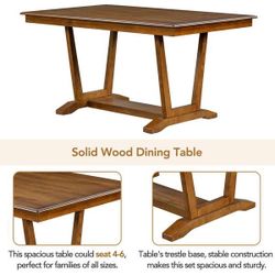 60” Walnut Dining Table [NEW] **Assembly Req** 