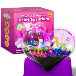 Light Up Terrarium Kit for Kids - Glow and Grow Garden Hands on Activity | Unicorns Gifts for Girls - Unicorn Painting Kit for Kids Arts and Crafts Ag