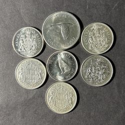 Canadian Silver Coins. 7 pcs. For melt value.