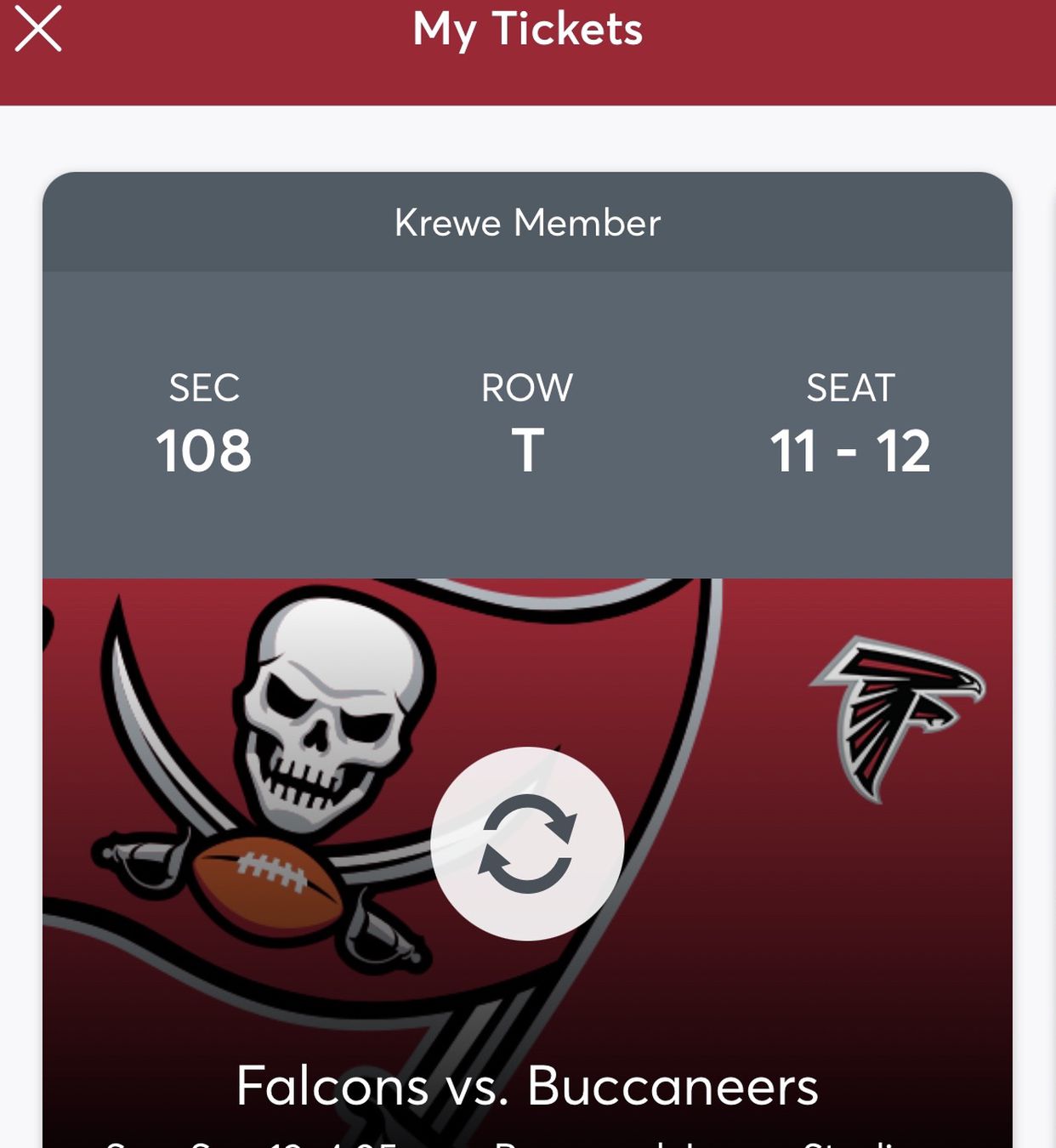 Falcons @ Bucs Tickets
