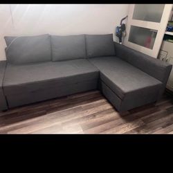 Dark Grey Sectional/sleeper Sofa