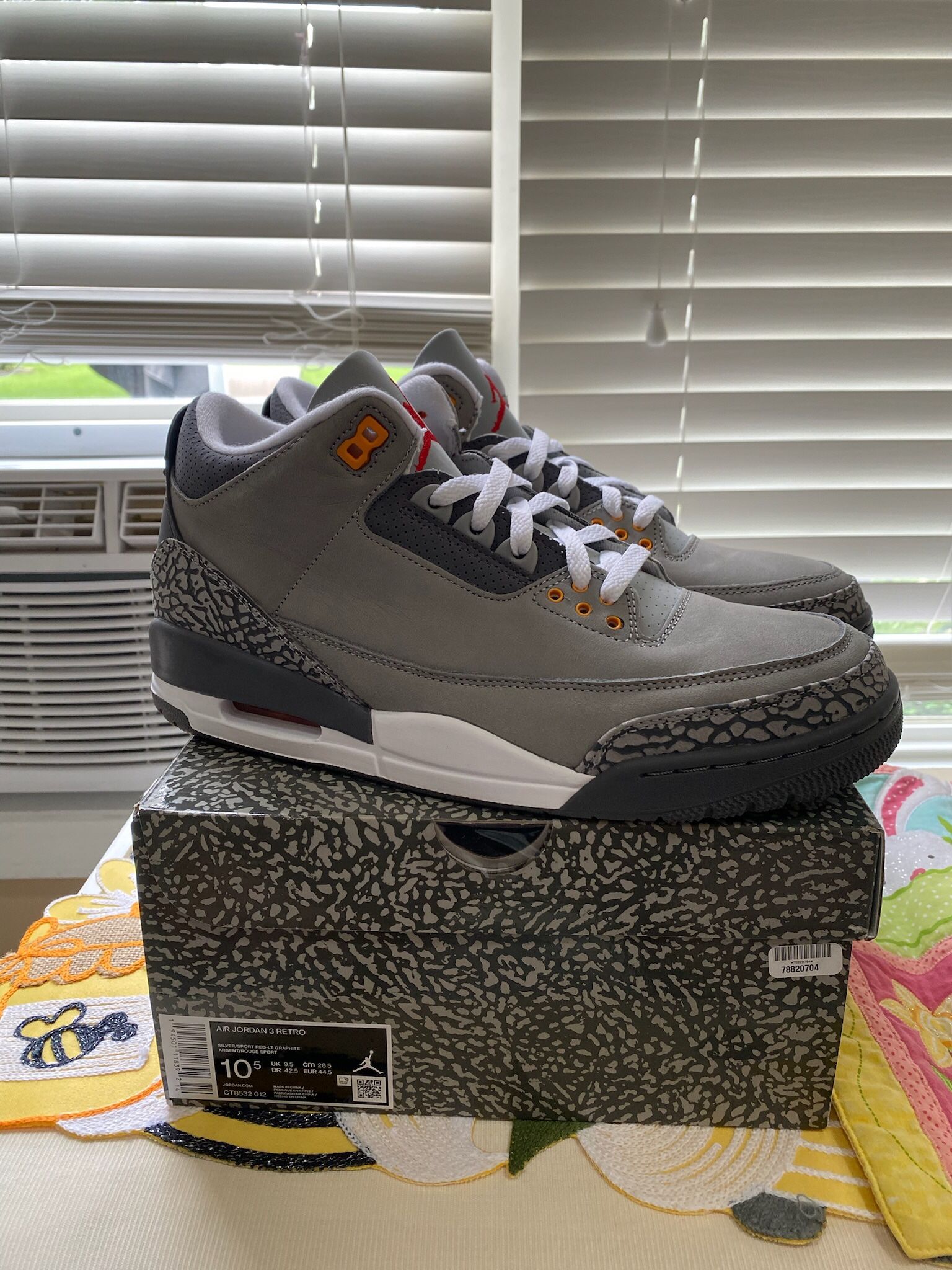 Jordan 3 Cool Grey 2021 Size 10.5 BRAND NEW DS