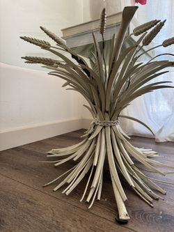 Antique Designer Table Leg Base Wheat Design Custom Home Decore Mud Century MCM Cottage 