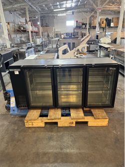 Three Glass Door BackBar Refrigerator TRUE