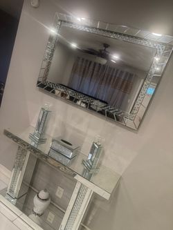 entryway table with mirror