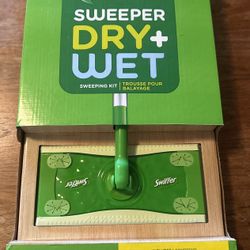 Swiffer Sweeper Dry + Wet Sweeping Kit, which is a 2-in-1 floor cleaning tool