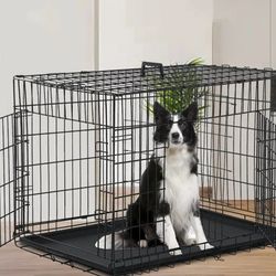 Brand New Lrg'xl Dog Crate 2 Door Folding Pet Kennel With Tray Animal Cage Up To 70lbs Jaula De Mascota 
