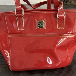 Dooney & Bourke Small Salem Patent Leather Tote Satchel HI77LS in Lipstick Red