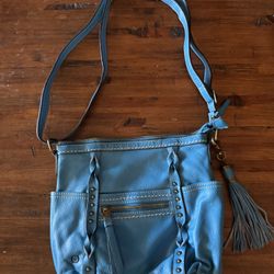 Born Bright Turquoise, Leather Shoulder Bag/Purse