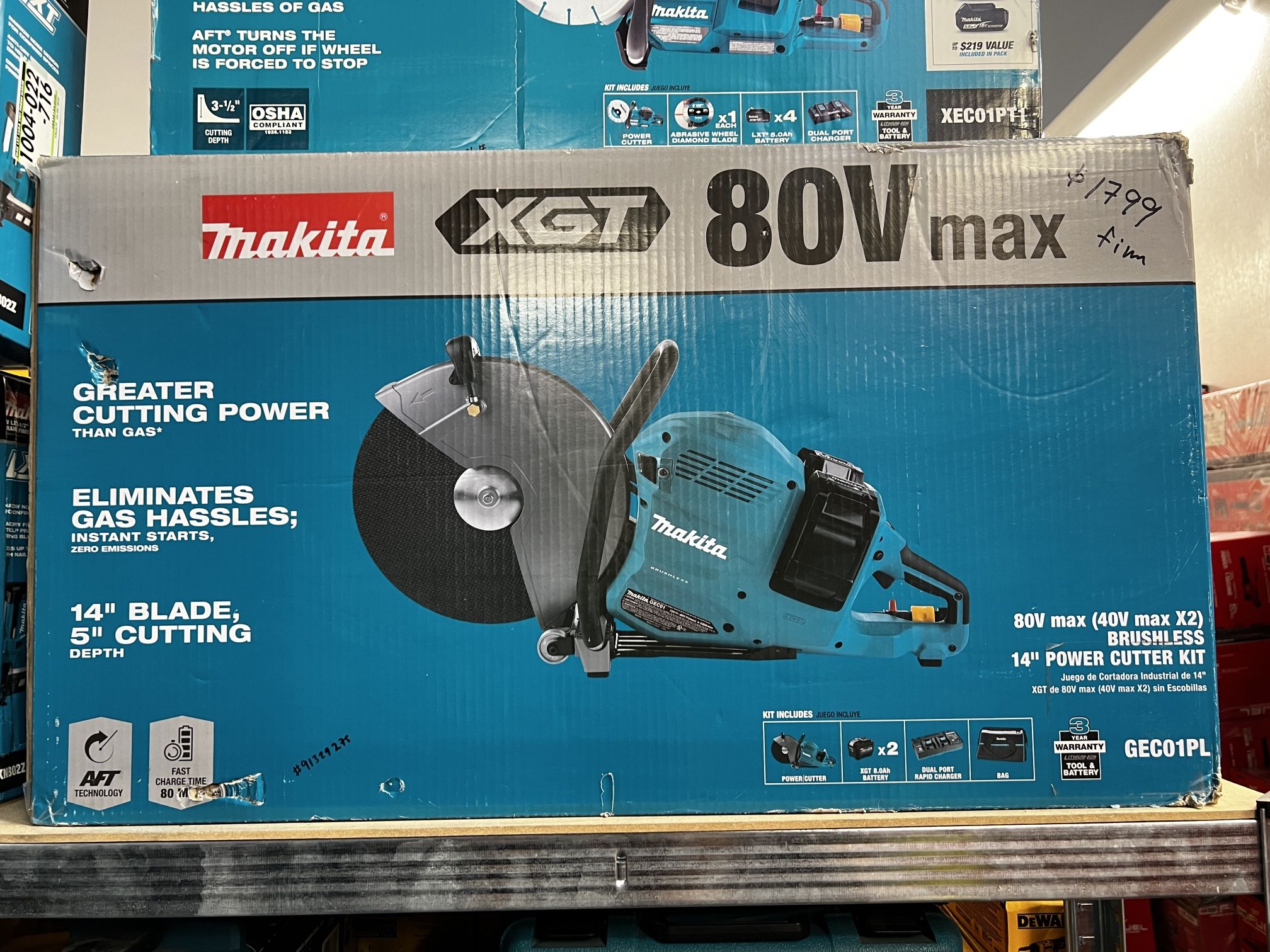 Makita 80v XGT Max Brushless 14” Power Cutter Kit
