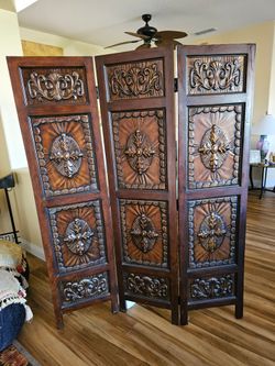 Walnut Room Divider Screen
