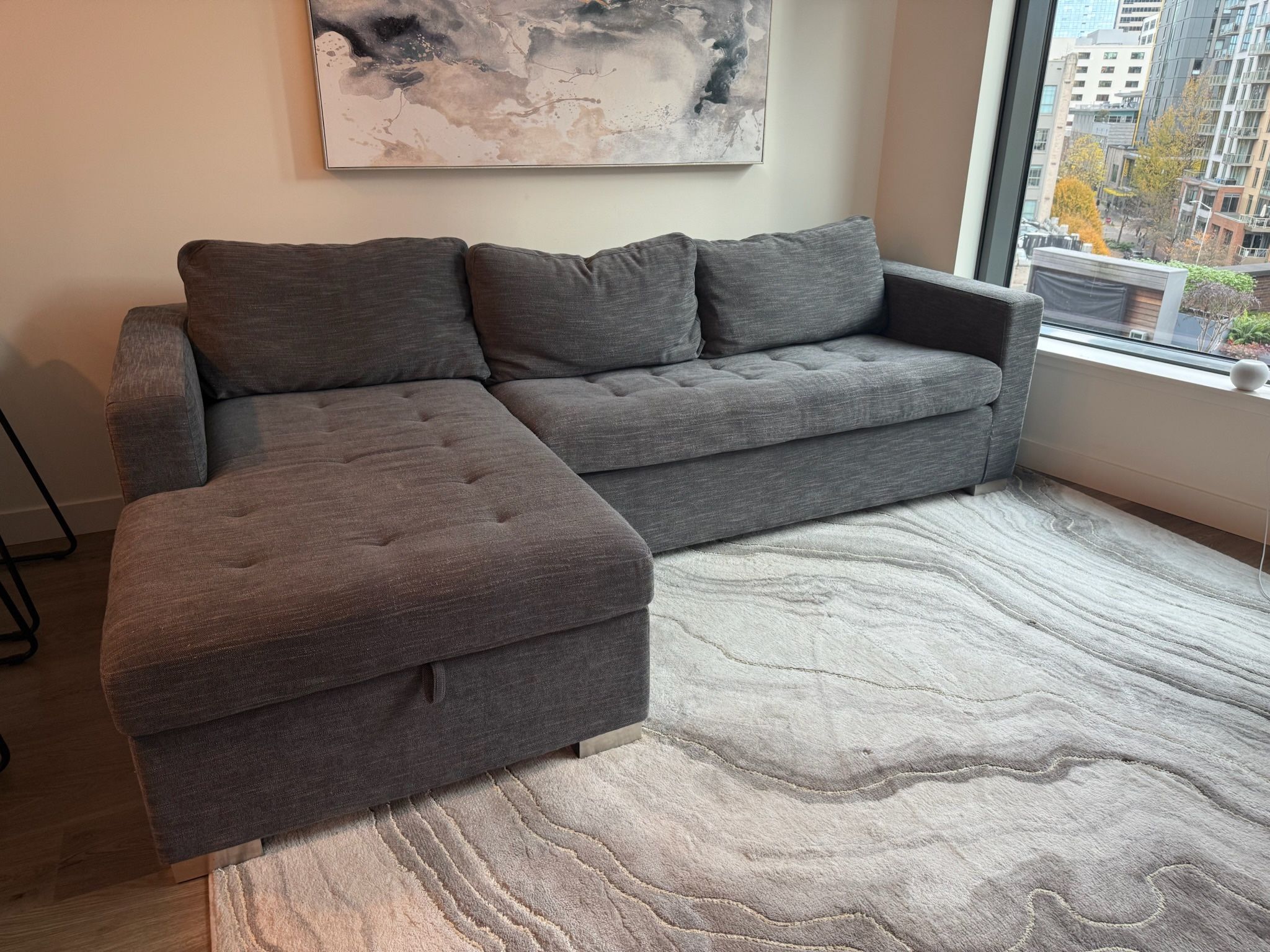Gray Article Sectional Sleeper