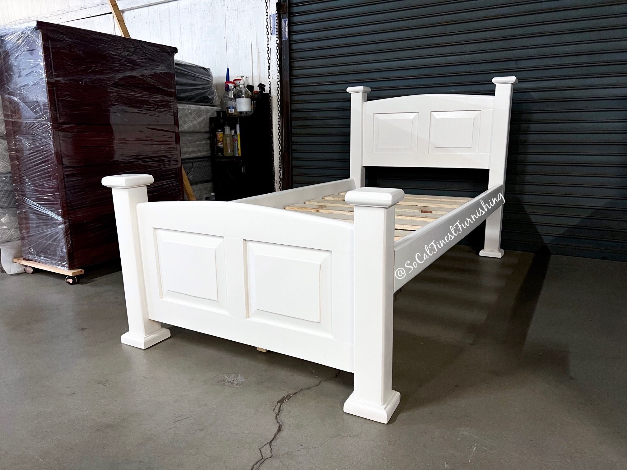 White Twin Bed Frame - No Mattress