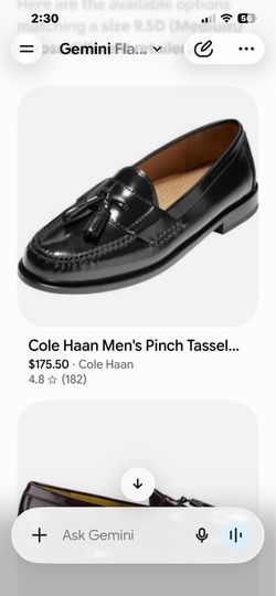 MENS  COLE HAAN  PINCH TASSEL LOAFERS IN 9.5D