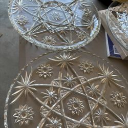 2 Glass Large Platters