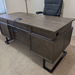 Desk, Matching File Cabinet, Desk Chair And Runner