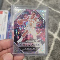 Trae young fireworks silver prizm disco basketball card