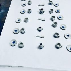 Mini Porcelain Dish Set. Table And Kitchen Doll House 