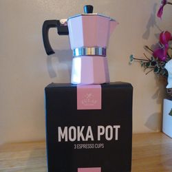 New Pink Stovetop Expresso Coffee Maker 