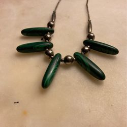 Vintage 1960s-70s Sterling & Malecite Handmade Choker